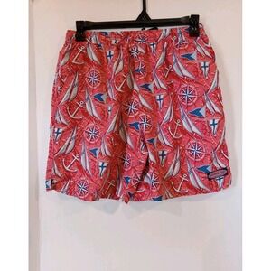 Vineyard Vines Chappie Swim Trunks Mens M Red White Blue Anchor Compass Nautical